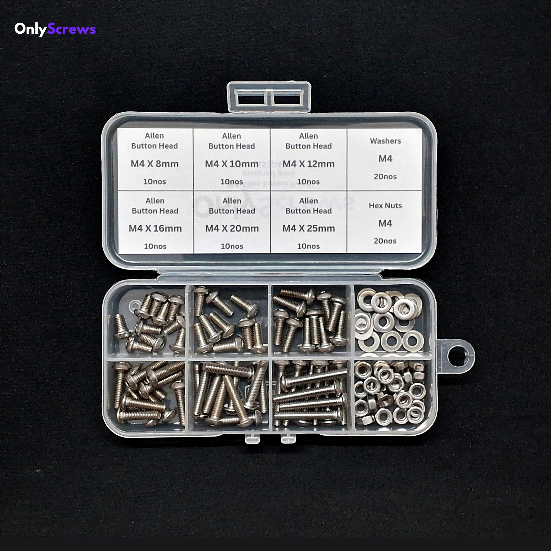 M4 Allen Button head SS304 assorted box