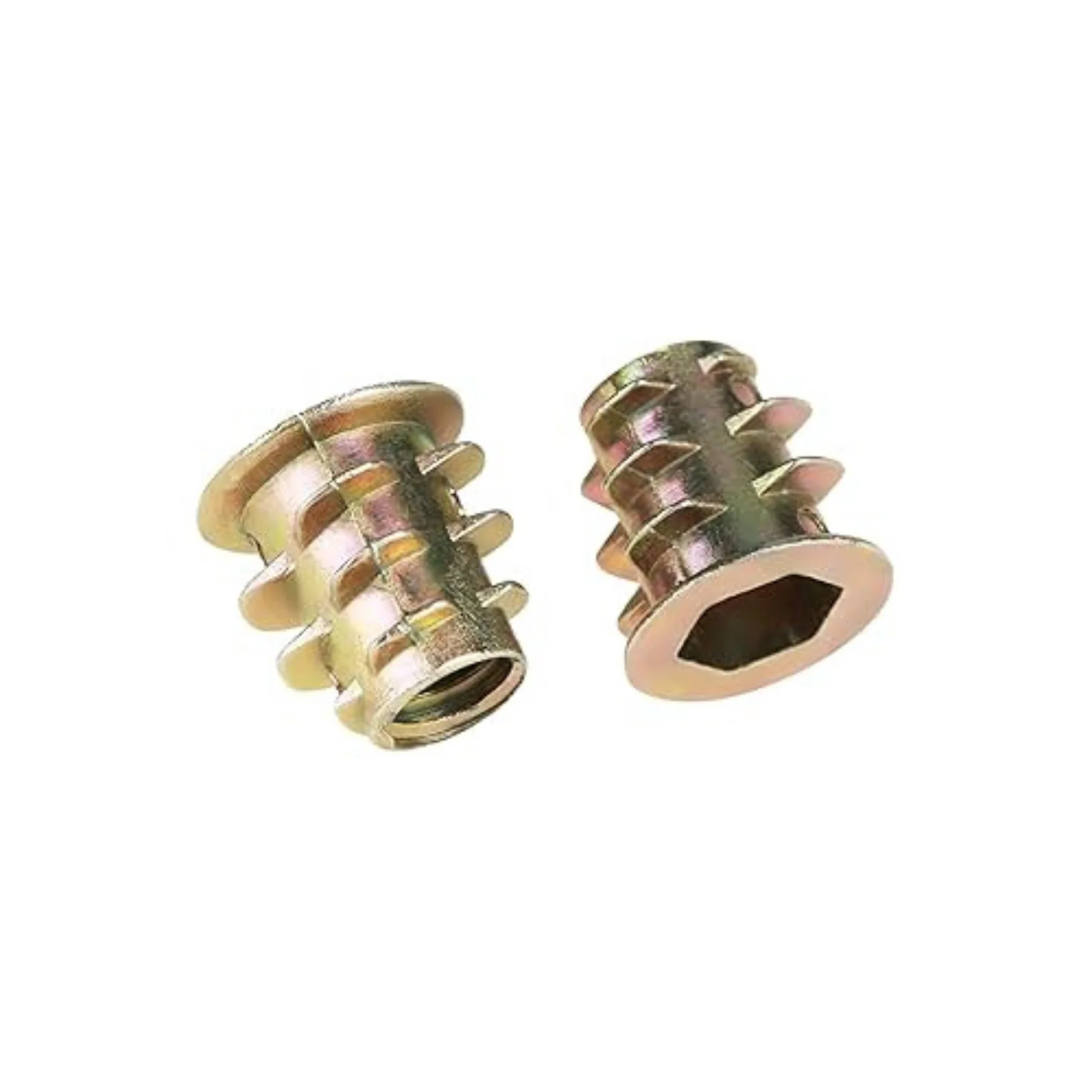 M8 X 25mm Wood Insert (D Nuts) Mild Steel with gold plating