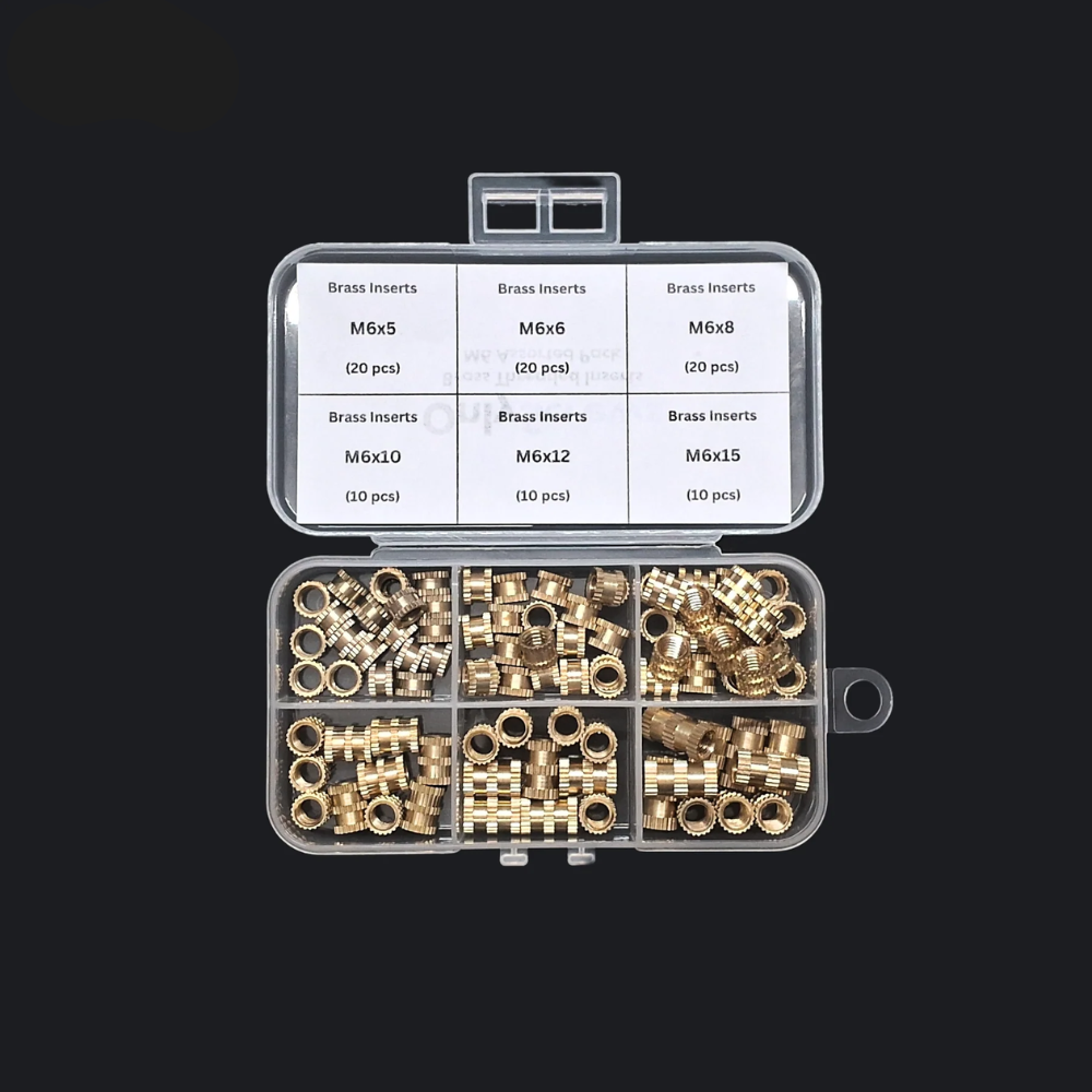 M6 Brass Inserts Assorted Pack