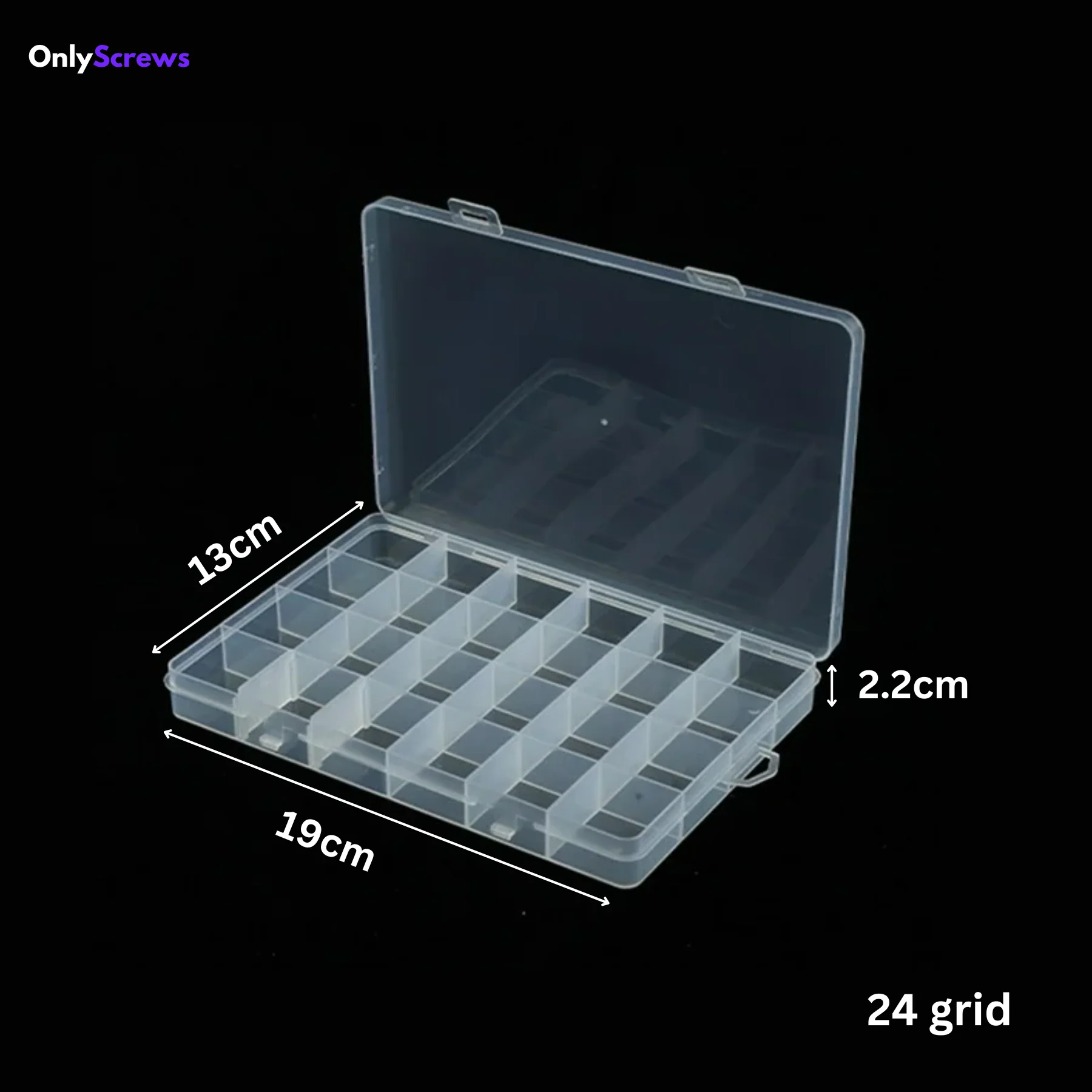 24 Grid Plastic Screw Storage Box