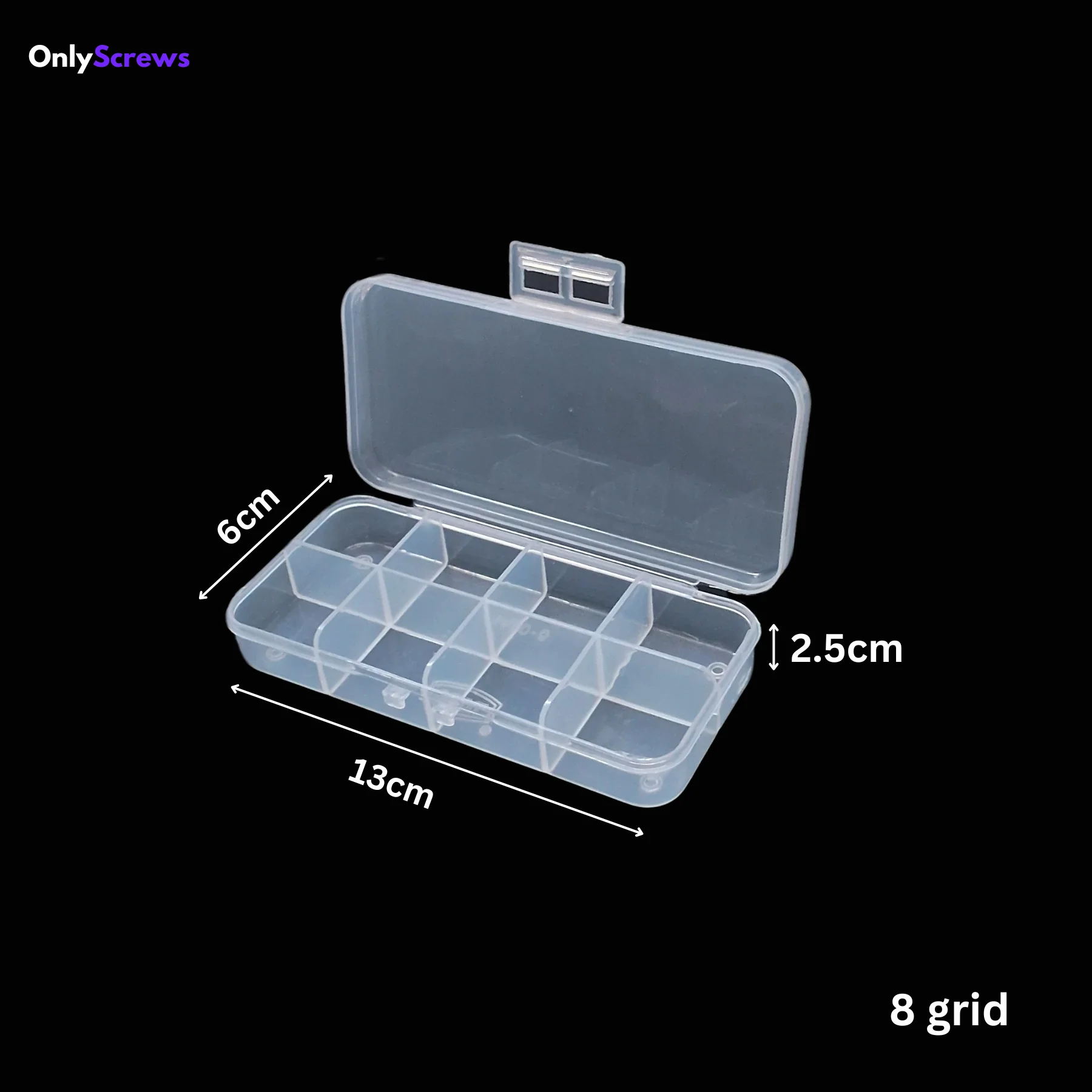 8 Grid Plastic Screw Storage Box
