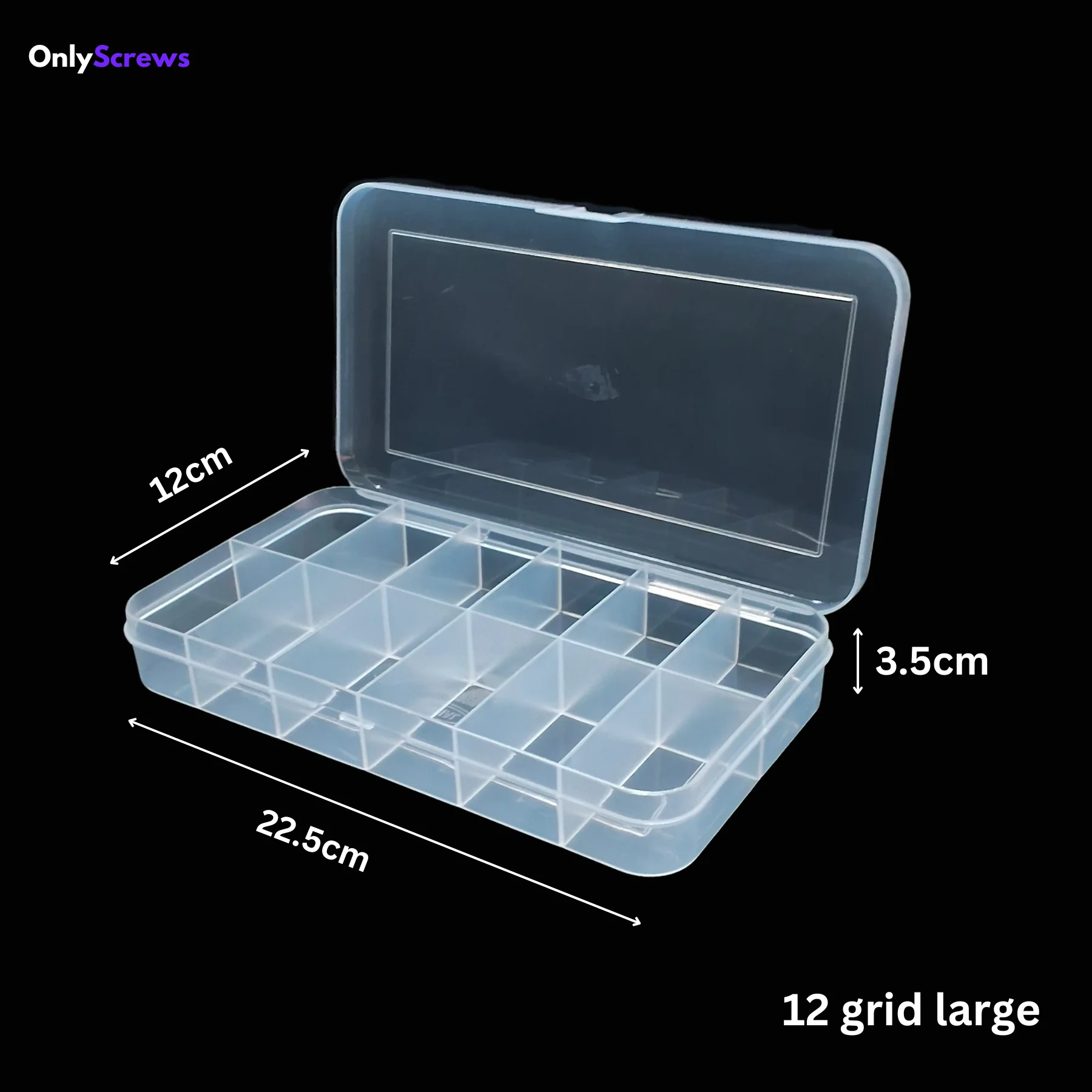 12 Grid Large Plastic Screw Storage Box