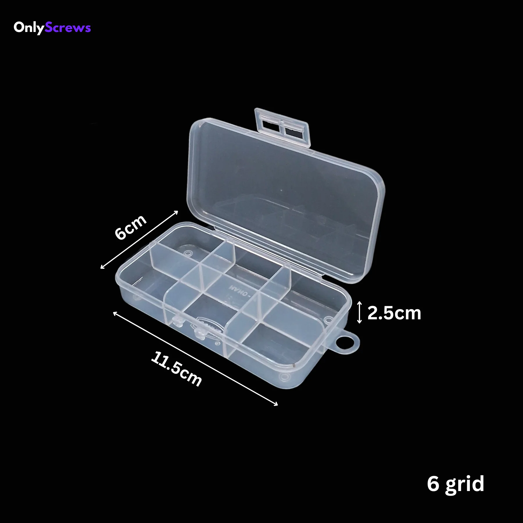 6 Grid Plastic Screw Storage Box