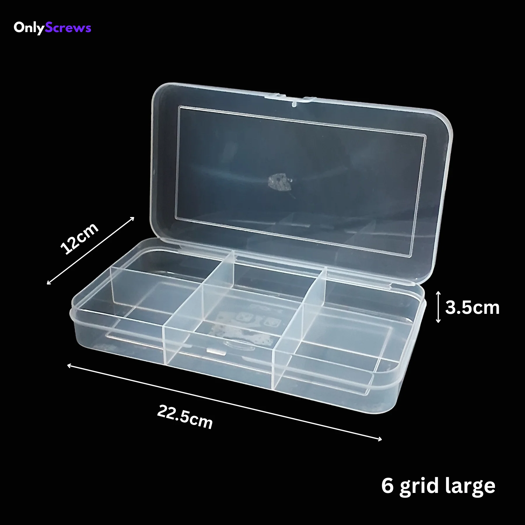 6 Grid Large Plastic Screw Storage Box