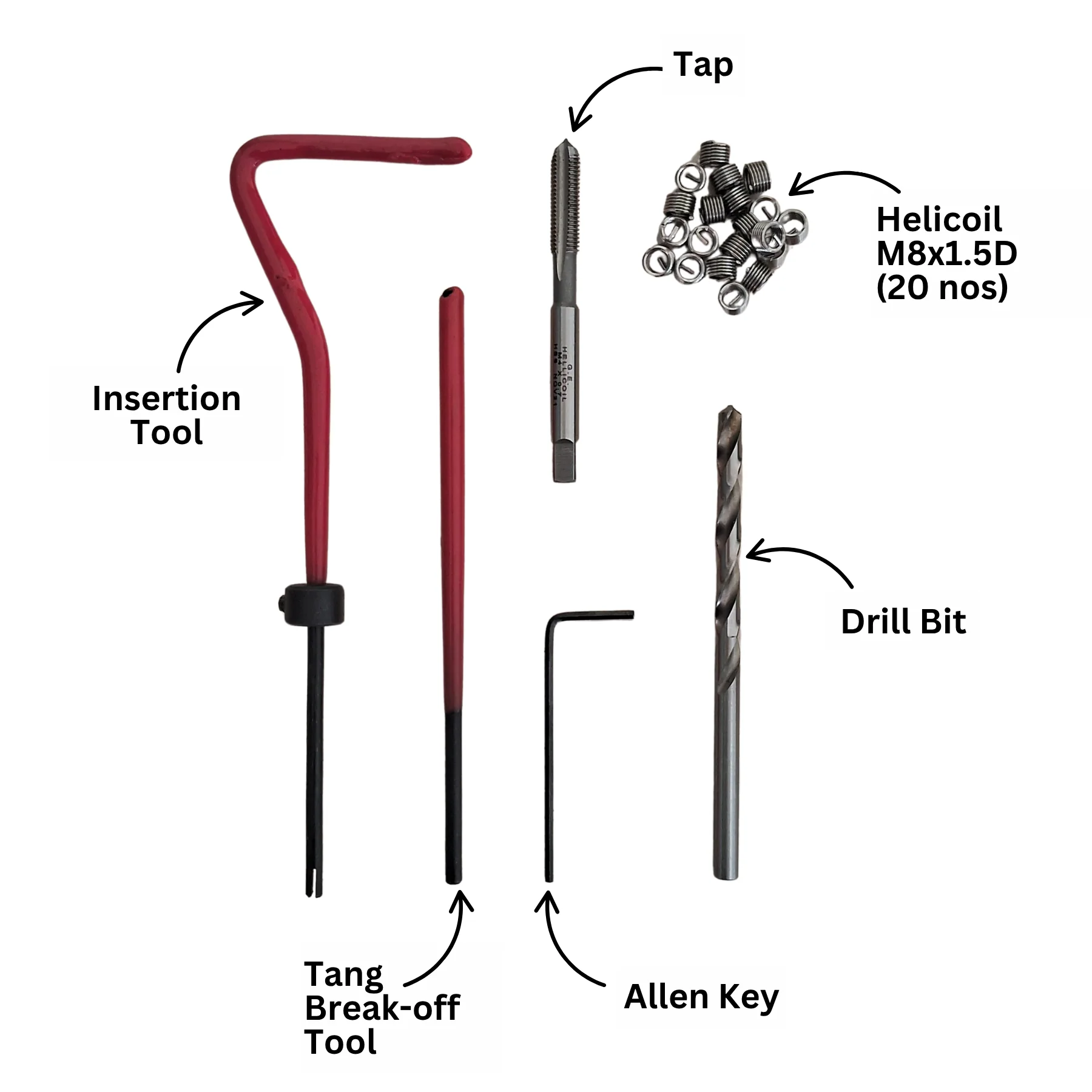 M8 Helicoil Thread Repair Kit