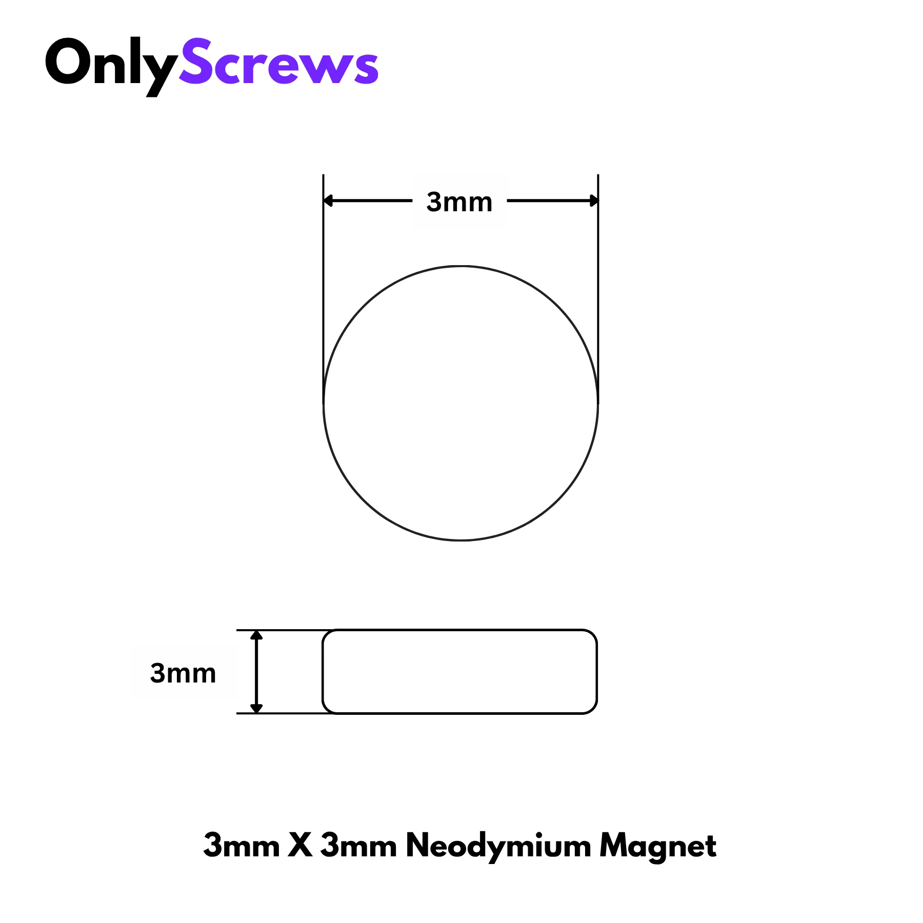 3mm Diameter Neodymium Disc Magnets N35