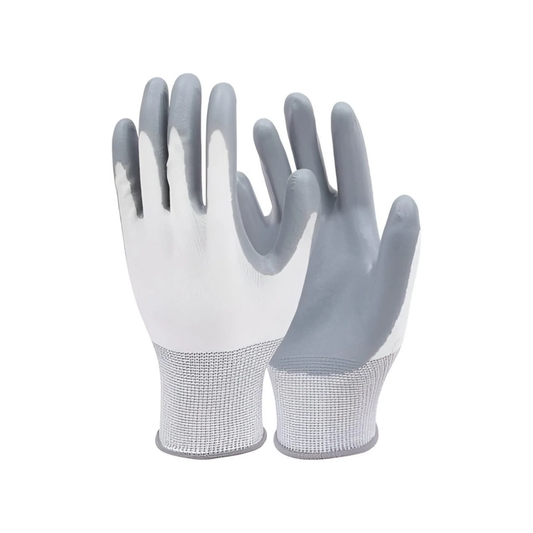 PU coated Cut Resistant Grey and White Latex Industrial Safety Gloves