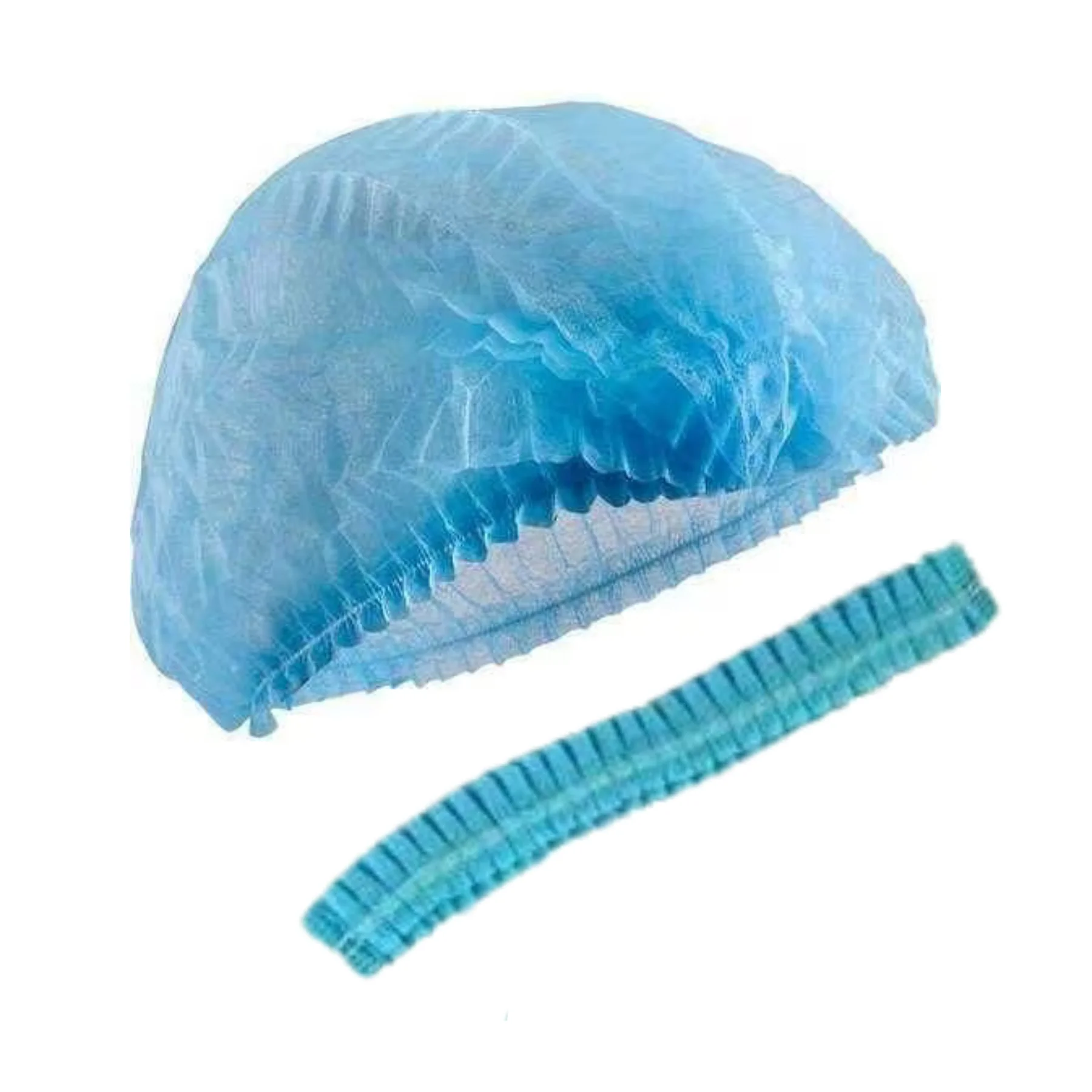 Blue Non-woven Elastic Disposable Hair Shower Bathing Cap