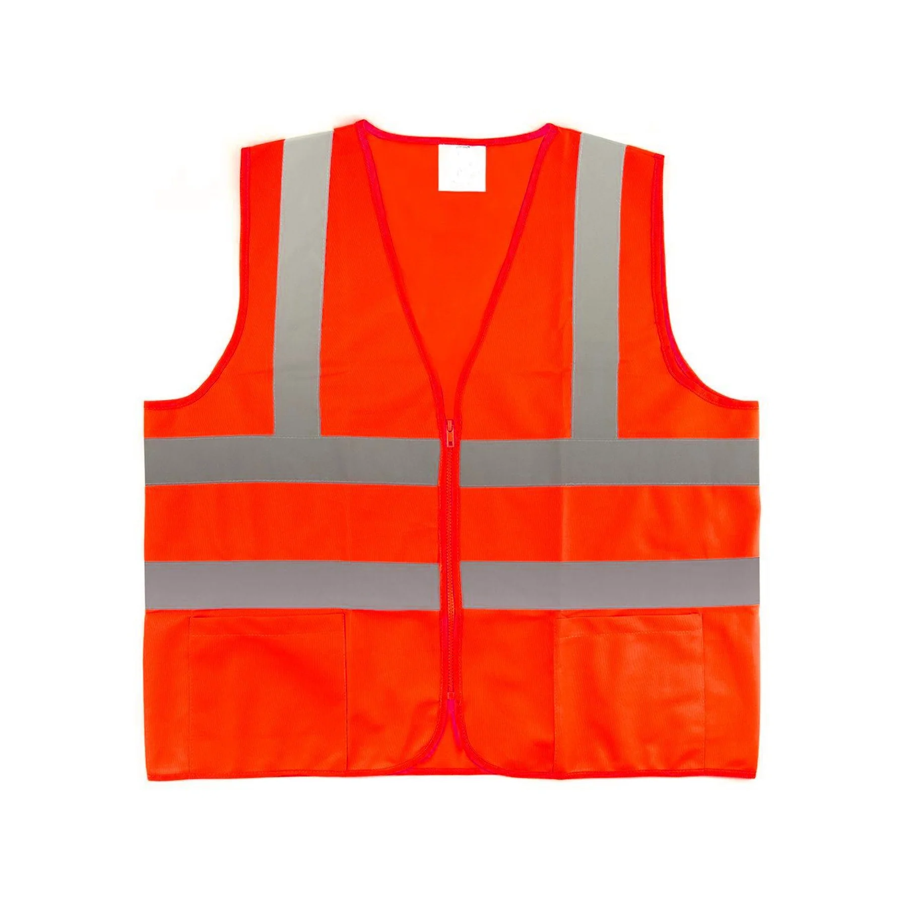 Hi Visibility 2 inch Reflective Safety Jacket with Zipper(RED)
