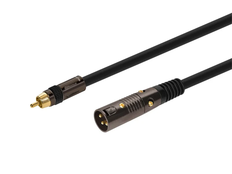 3 Pin XLR Male to RCA Male 16AWG Cable 1.5 Meter