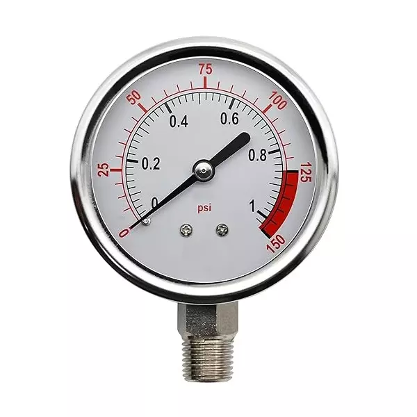 Stainless Steel 2.5 Inch 0-150 PSI Pressure Gauge