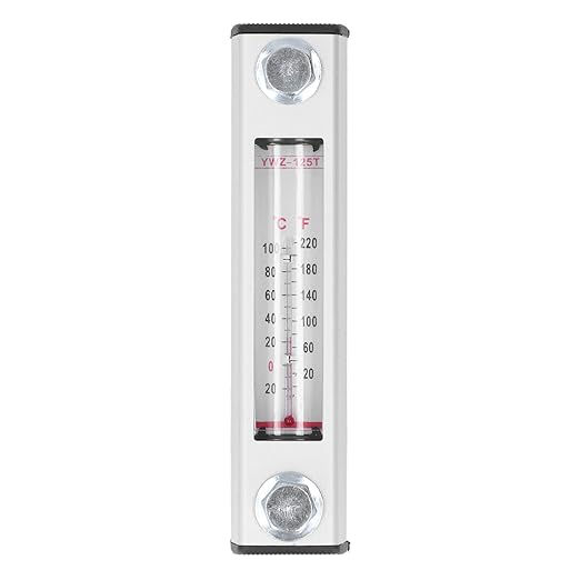 Liquid Level Sensor, Transparent Oil Liquid Level Gauge Meter, Water Lubricating Oil Level Sensor Gauge with Temperature Display 0.1 to 0.15MPa