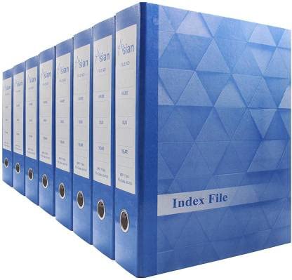 Asian Office Lever Arch Binder Box File Folder - Pack of 8, A4, Legal, Letter Size (Dark-Blue), Holds Up to 500 Sheets, PVC Free, Made in India