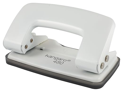 Desk Essentials DP-480 2 Hole Heavy Duty Metal Paper Punch | Removable Chip Tray | 12 Sheets Capacity | Office Essentials | Pack of 1 | Color May Vary