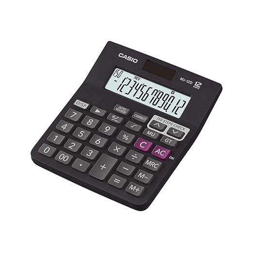 MJ-12D 150 Steps Check and Correct Desktop Financial Calculator, Black