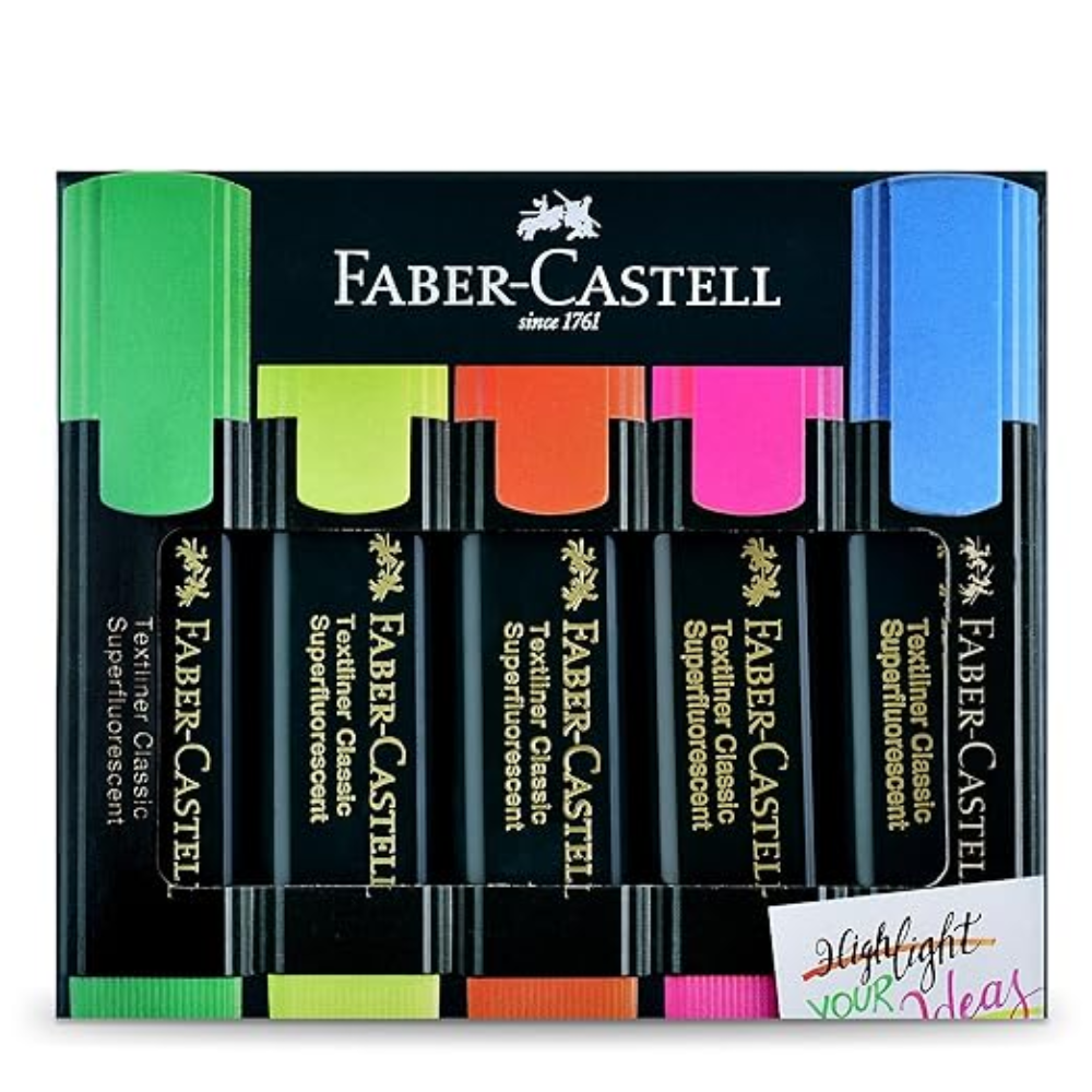 Textliner Pen Set – Pack of 5 Assorted Colours | Refillable Markers for Study, Journaling & Doodling | Stationery Essential for Students