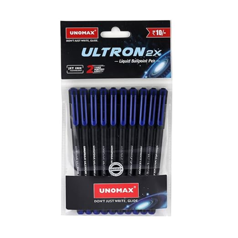 2X Ball Pen - Set of 10 (Jet Blue) | Unleash the Art of Writing with Elegance | Matt Finish Body | 0.7mm Tip Size for Superior Precision | Jet Ink Technology for Effortless