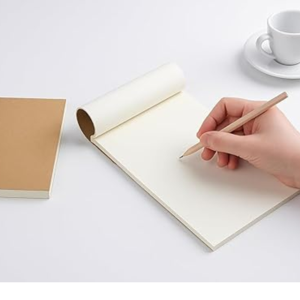 A5 Pack of 1 NotePad for Office And School Purpose 90 GSM Size 7 by 10 inches Pad - Off White Paper (Unruled)