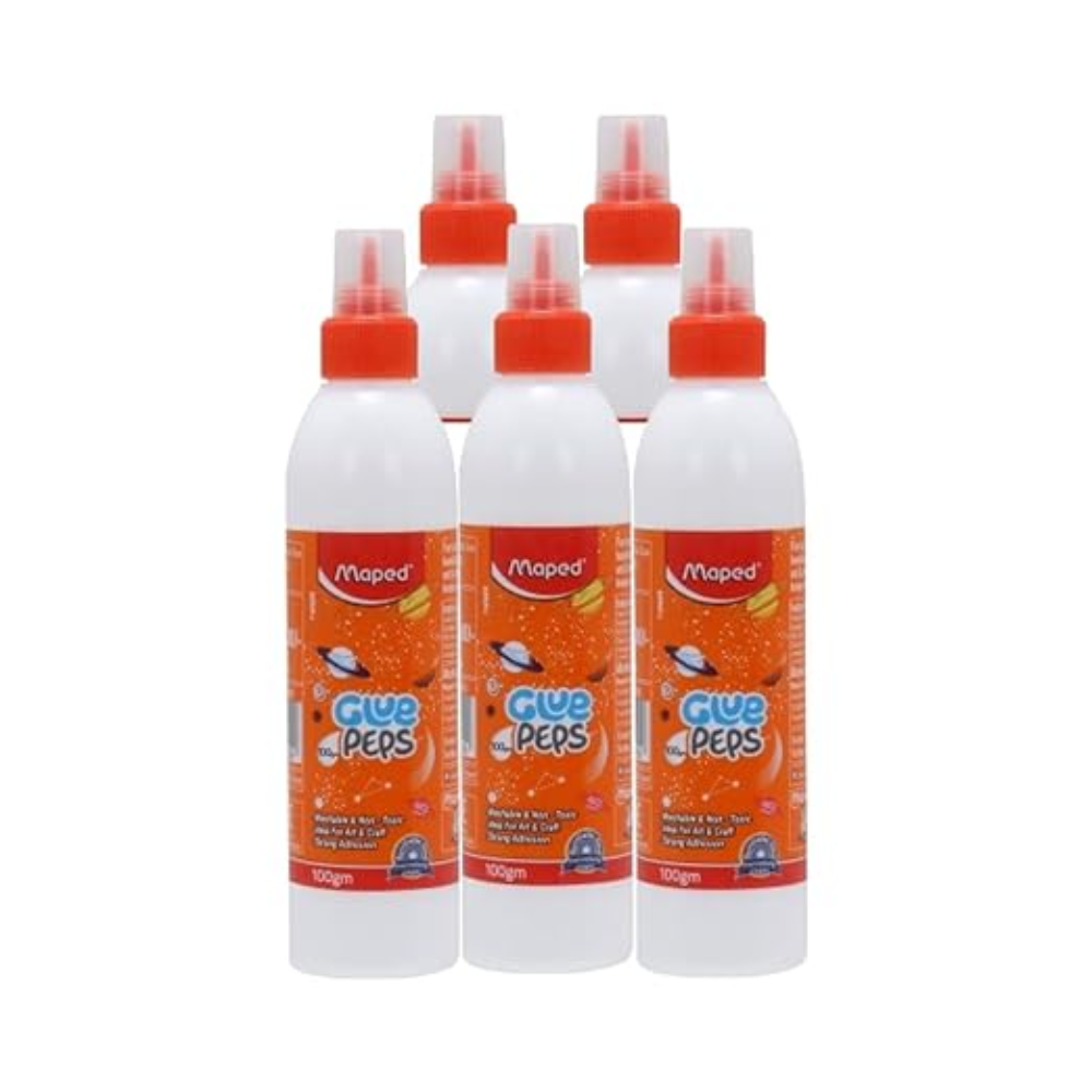 White Synthetic Glue 100gms-5Pcs Set | Premium, Washable, Non-Toxic | Ideal for Art & Craft, School, Office | Strong Adhesion | Multipurpose | Safe for Children | Made in India