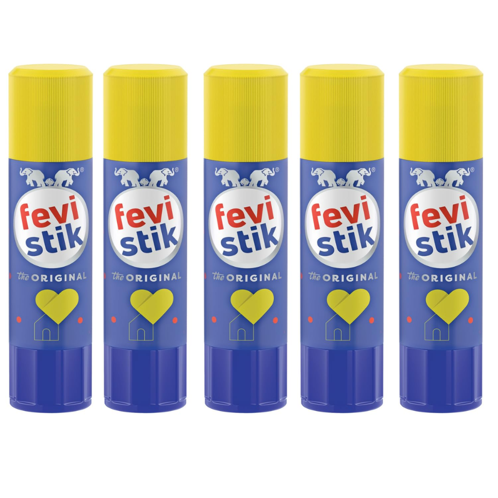 Fevistik Glue Stick 25g, Pack of 5 | Multi-Purpose Glue Stick for School Projects, Art & Craft, DIY | Suitable for School & Office Activities | Easy to Use