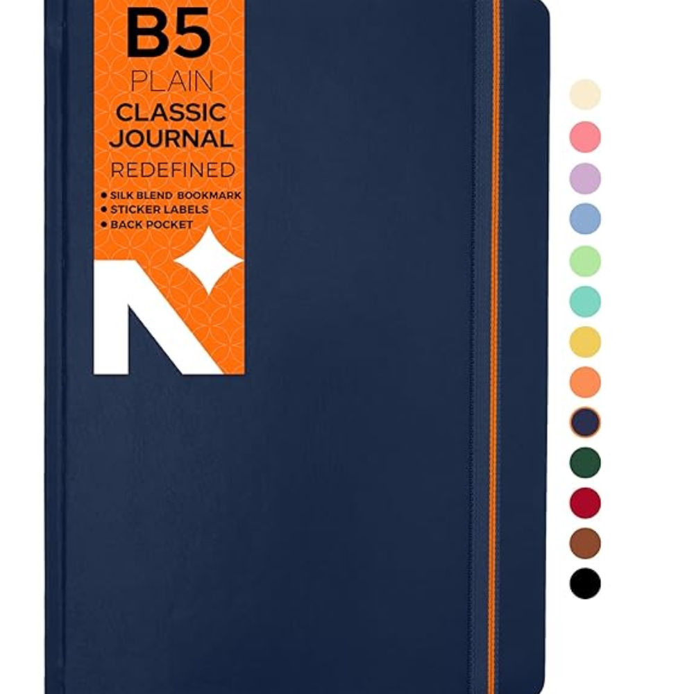 B5 Plain Notebook - Journal - 160 Pages- 110 GSM- (250 x 175 mm) - 2026 Office Notebook,Hardcover - Completely Handmade, BUJO, Diary-BLUE