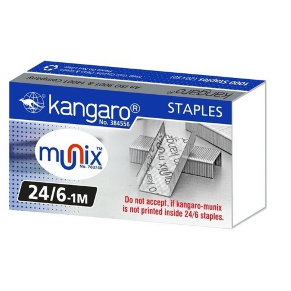 Desk Essentials 24/6-1M Heavy Duty Steel Wire Staple Pin | Zinc Coated With Rust Free Complete Steel Staple | Sturdy & Durable For Long Time Use | Pack Of 5