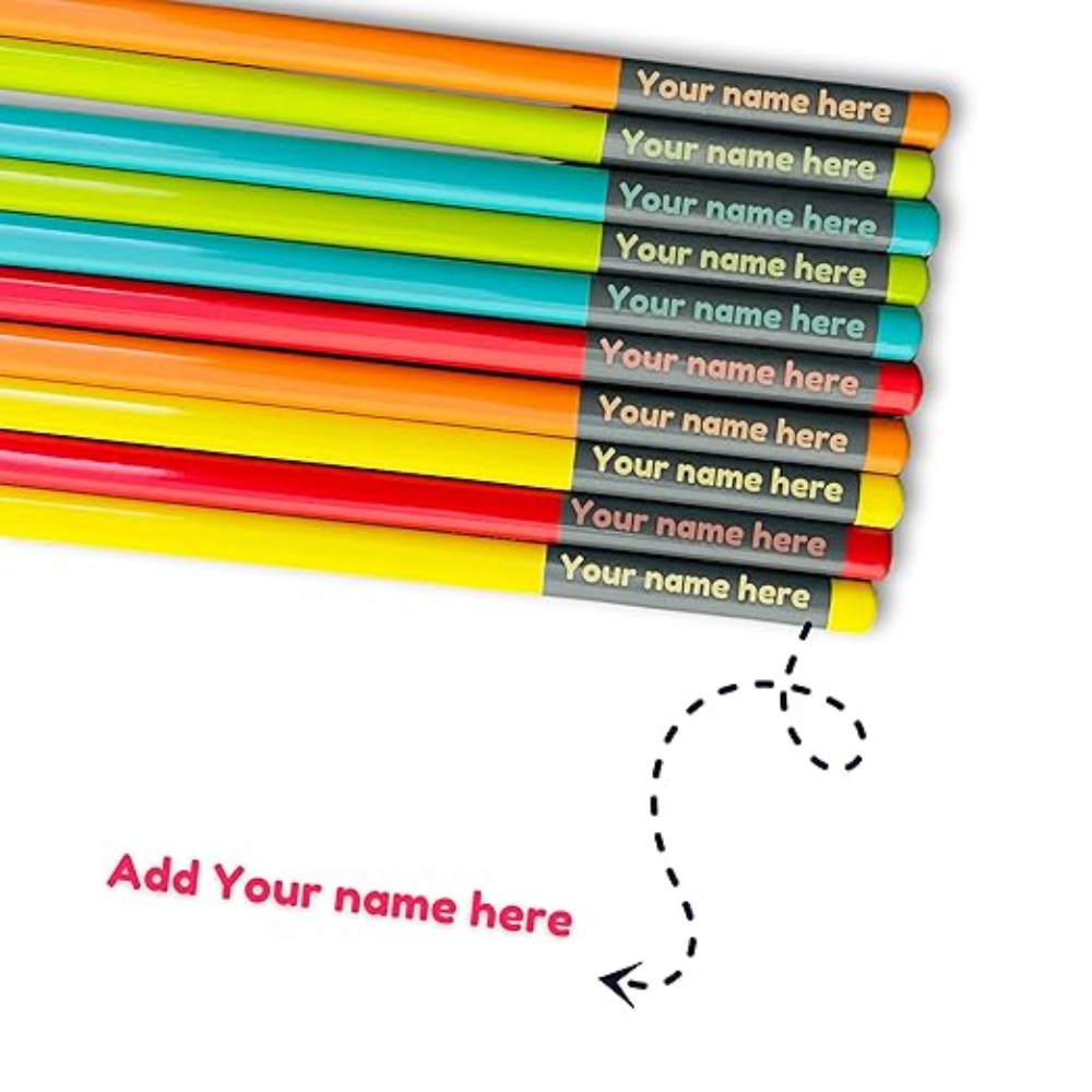 Personalized Name Pencils – Set of 20 | Premium graphite pencils with smooth writing with set of 2 Tidy Up Eraser & Sharpener, Custom Name Engraved HB Pencils for School, Writing, Birthday Gifts (20)