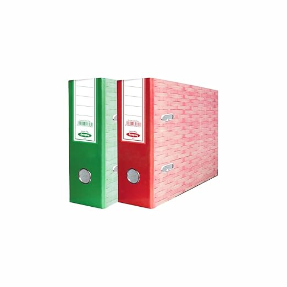  Excel Lever File Voucher Size N4V - 28 x 22 x 8 cm - Weave Printed Cover - U Shaped Clip Binder Box - Finger Grip Hole - Metal Edge Protector for Office School Home Supplies Black (Pack of 2