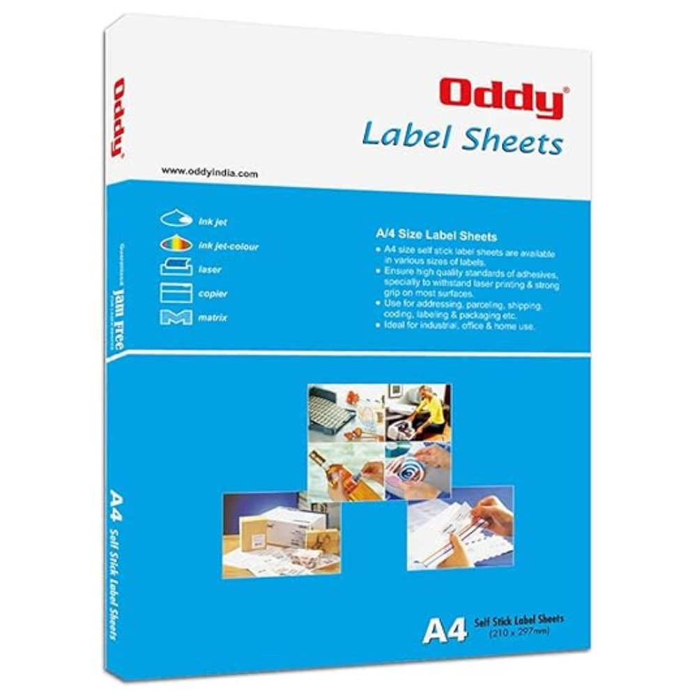 A4 Self Adhesive Paper Label Stickers for Laser & Inkjet Printers - 1 Labels per Sheet - Pack of 100 Sheets - for Shipping, Address, Folders, Industrial use