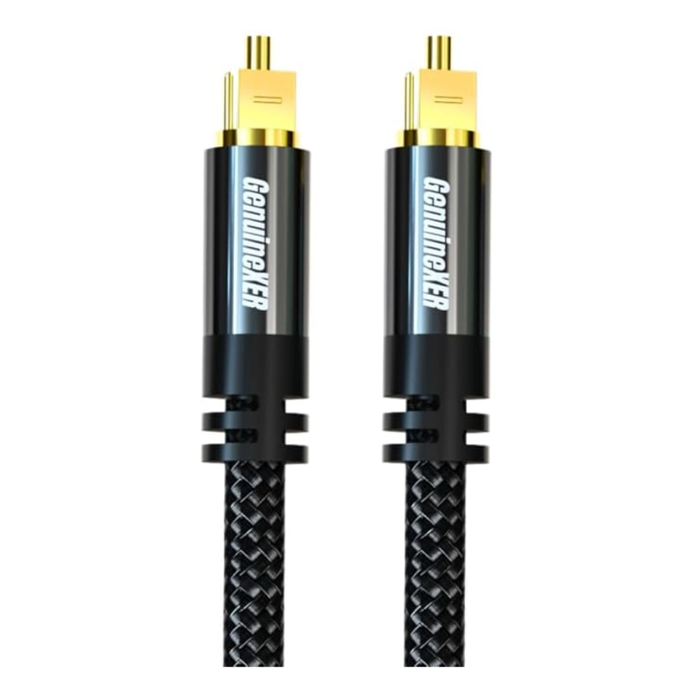 Premium Digital Optical Audio Toslink Cable With 8 Channels (5.1 & 7.1) Gold Plated & Nylon Braided | Compatible For Tv, Home Theatres, Sound Bar, PlayStation, XBox | 1 Meter, 3.3 FT