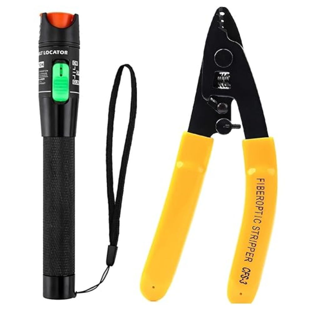Visual Fault Locator 30mw Vfl Laser Optical Fiber 30km Laser Light Fiber Optic Tester with Stripper 3 Hole Optical Fiber Stripper Wire Cutter