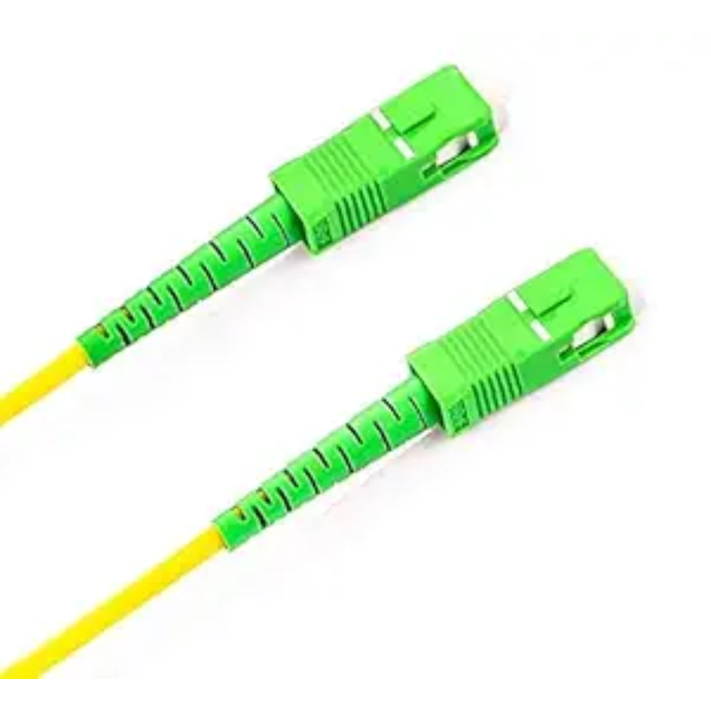 BigPlayer Simplex Single Mode SC/APC to SC/APC Optical Fiber Patch Cord 3 Meter 1 Piece, Yellow Green (SC/APC-SC/APC)
