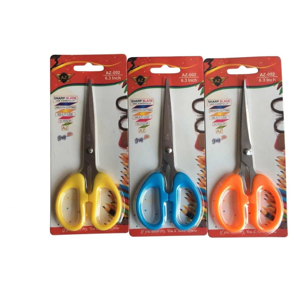 Multipurpose Stainless Steel Scissors Set (3-Piece Combo, 6.3 Inch, Assorted Colors)