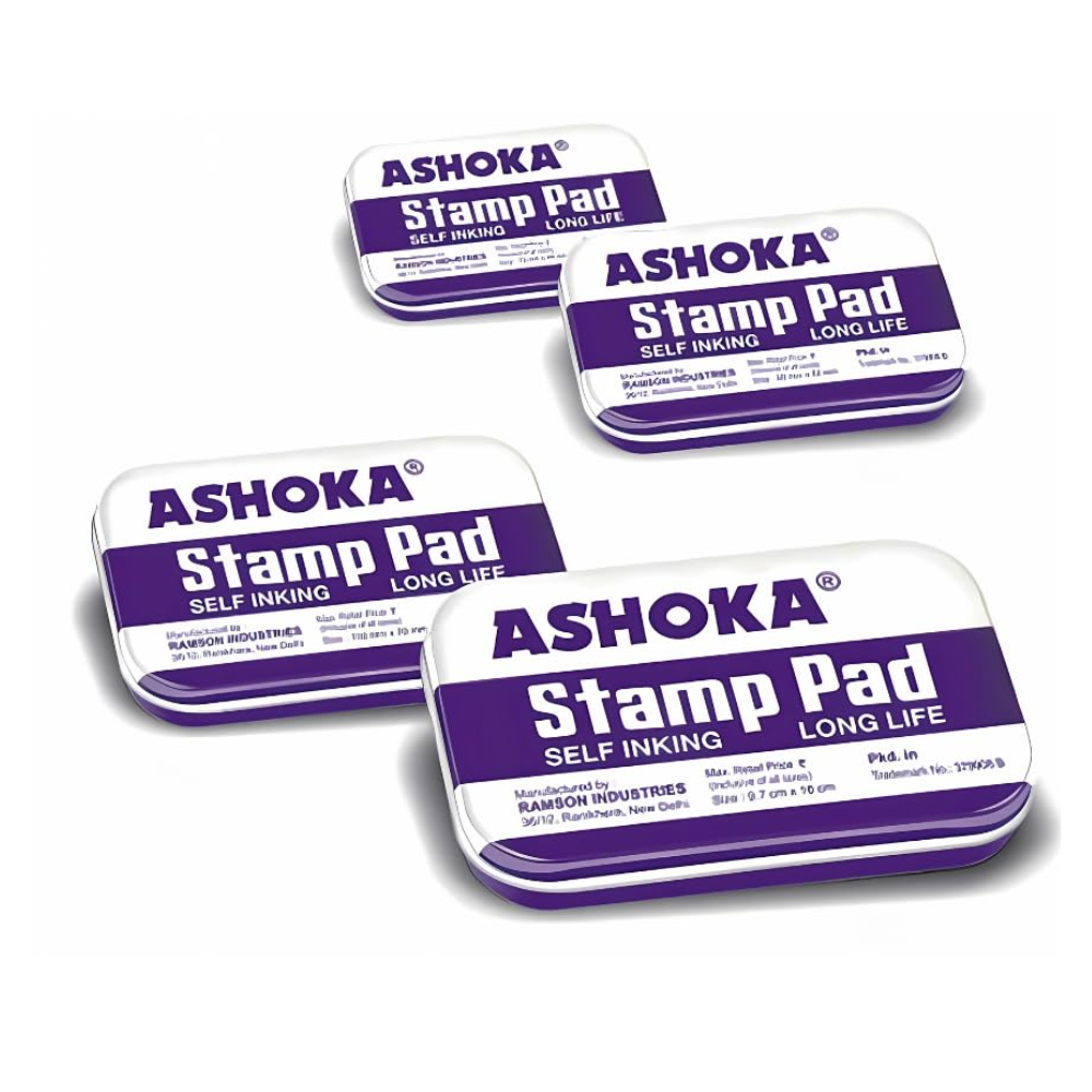 Stamp Ink Pad – 5.2 X 9.5 cm Small Size | Non-Drying Ink Pad for Office, Bank, Legal & Craft Use | Violet or Blue Colour Options, Compact & Durable Design Ink Pads | Metal Case