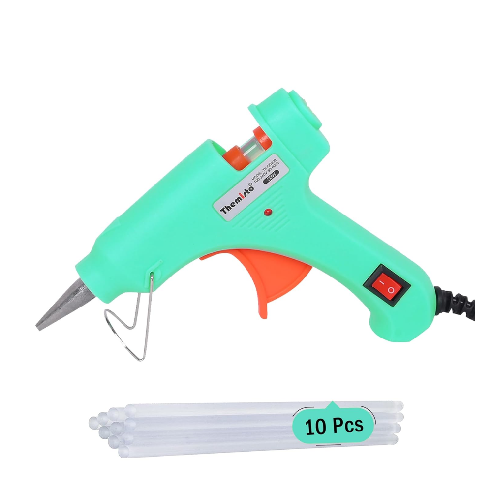 20 Watt Mini Hot Melt Glue Gun with 10 Glue Sticks for DIY Art and Crafts…