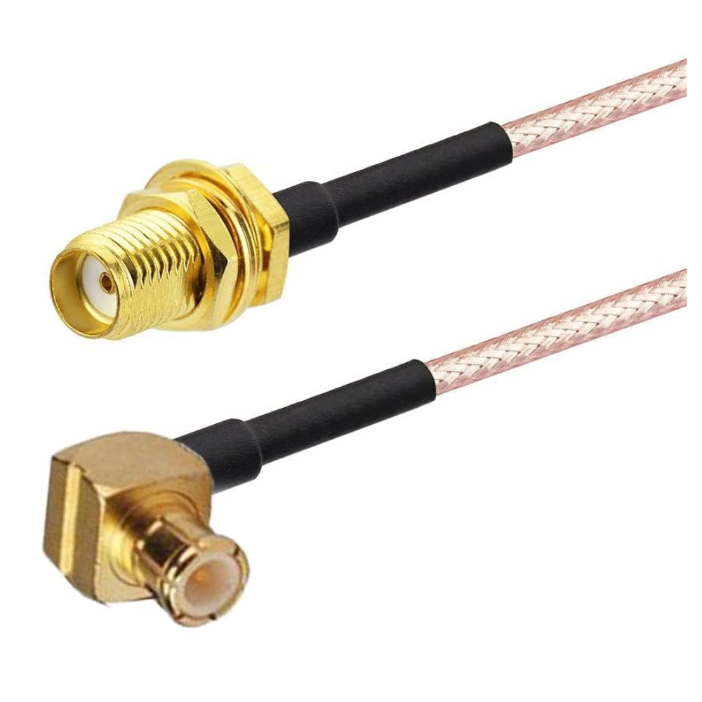 NISTECH RG316 Pigtail SMA Female to MCX Male Right Angle (20cm) Antenna Connector to Coaxial Cable Adapter Plug RG316 Pigtail Cable 20cm - 1pc