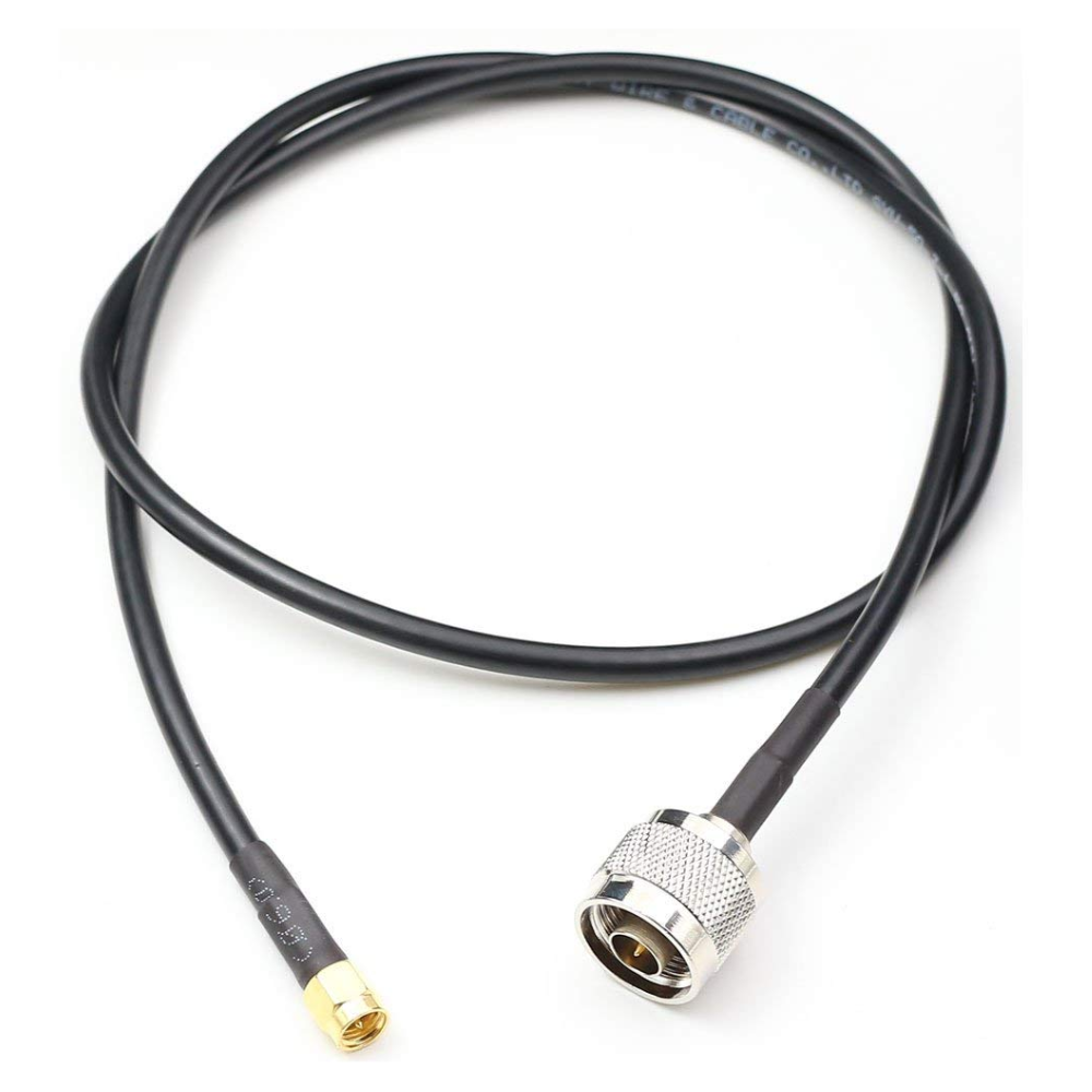 SMA Male to N Male Coax Cables,SMA Connectors to Antenna Cables Assemblies Low Loss WiFi Extender Extension Pigtail Jumpers RF coaxial Cables 1MTR /100 CM 1Pack,Black