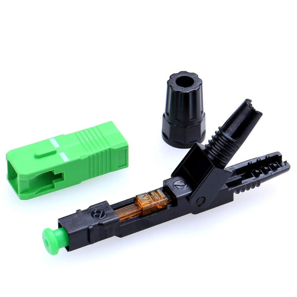 FTTH SC/APC Fast Connector – Pack of 10 – Field Assembly Optical Fiber Connector for Drop Cable – Easy Termination No Epoxy No Polish