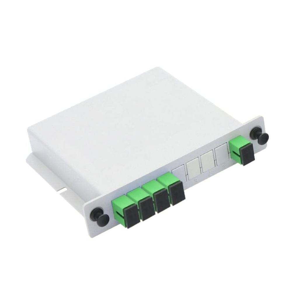 1x4 SC/APC Cassette Card Inserting PLC Splitter Module 1:4 Ports Fiber Optical PLC Splitter for Home Wiring, Engineering Projects, Fiber Optic LAN