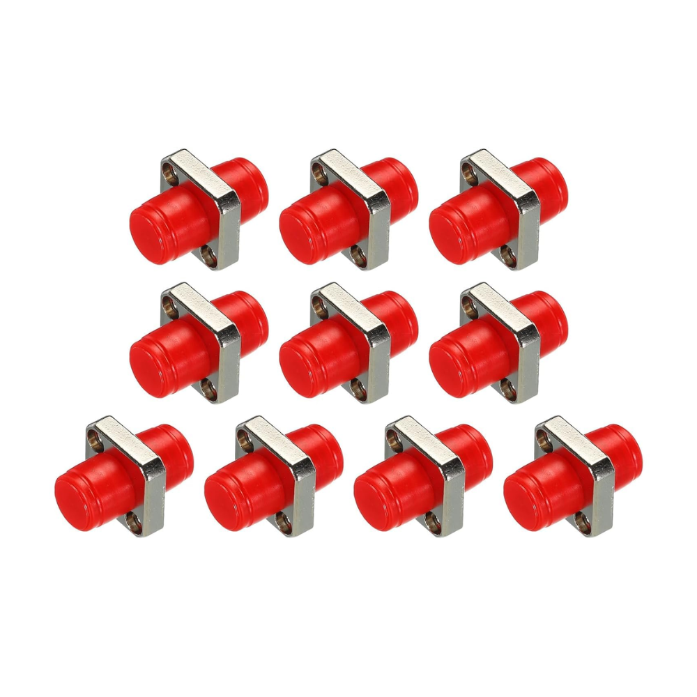 FC-FC Multimode Optical Fiber Adapter | Square Flange Female-to-Female Coupler | Durable Metal Housing, Low Insertion Loss | High-Precision Connector | Pack of 10