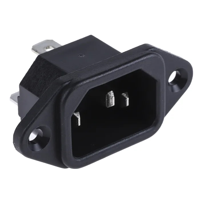 3 Pin C14 male Panel Mount 250V DC/AC 10A Power Terminal