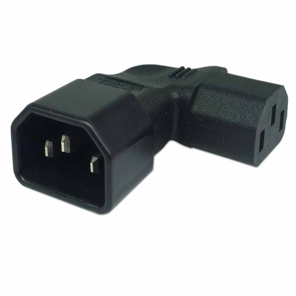 C14 Connector Power Plug to C13 Socket Power Adapter AC Plug (Right Angle)