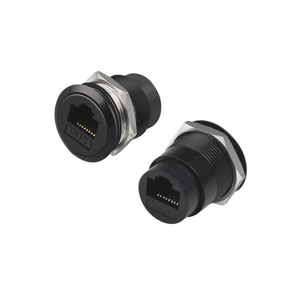 RJ45 Cat 5 Panel Mount Type-c Connector – Black Color