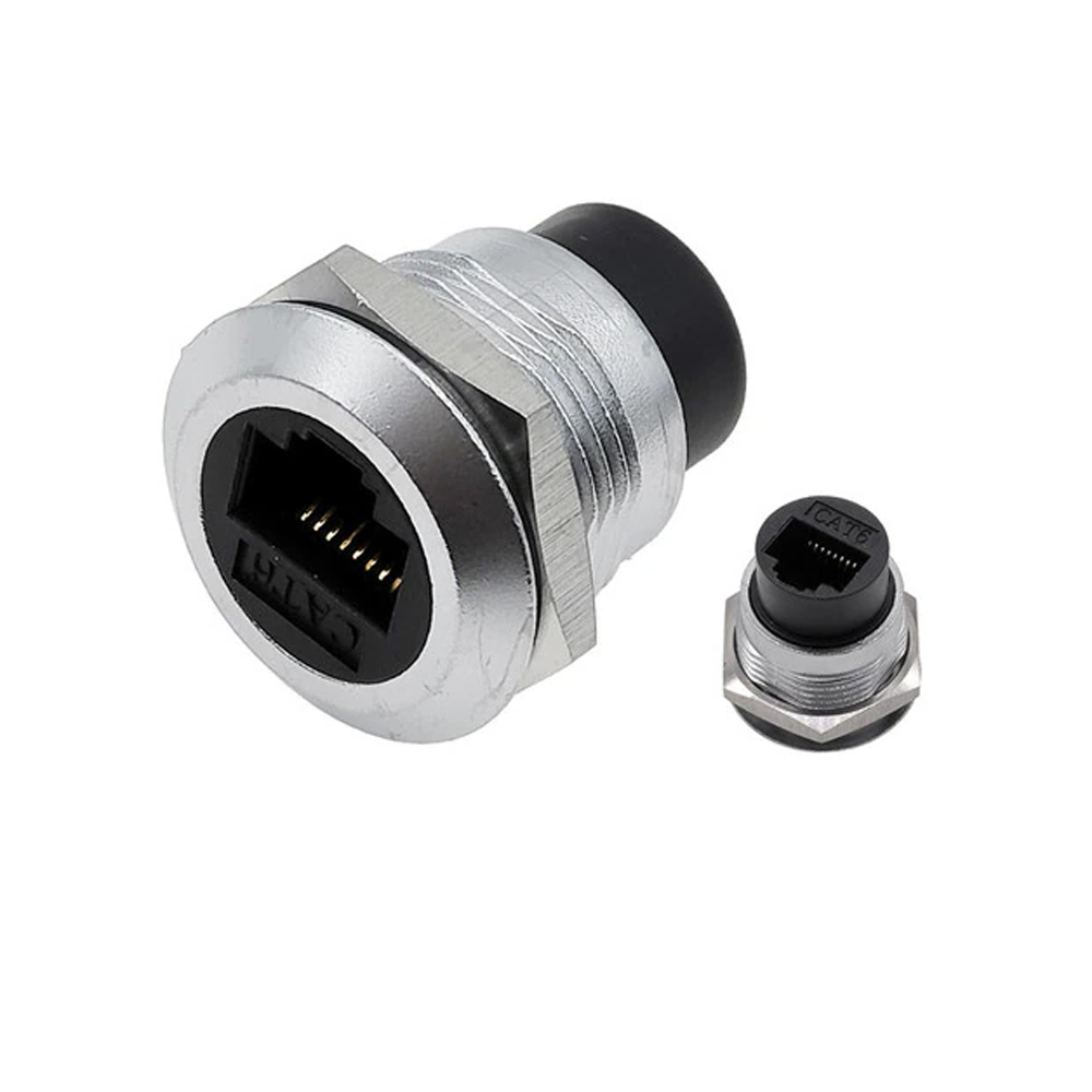 RJ45 Cat 6 Panel Mount Type-c Connector – Silver Color