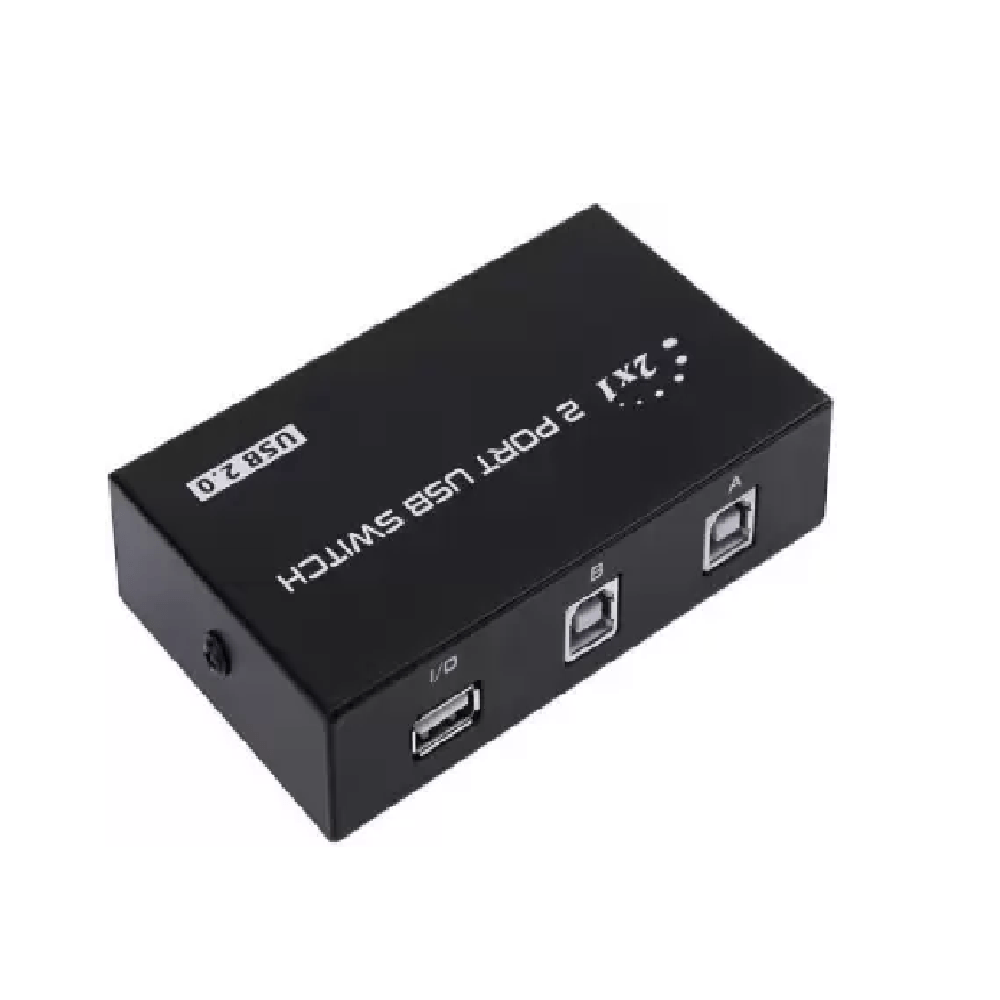 2 Port USB 2.0 Selector Switch Sharing Switcher Adapter Hub for 2PC Share 1 USB Device