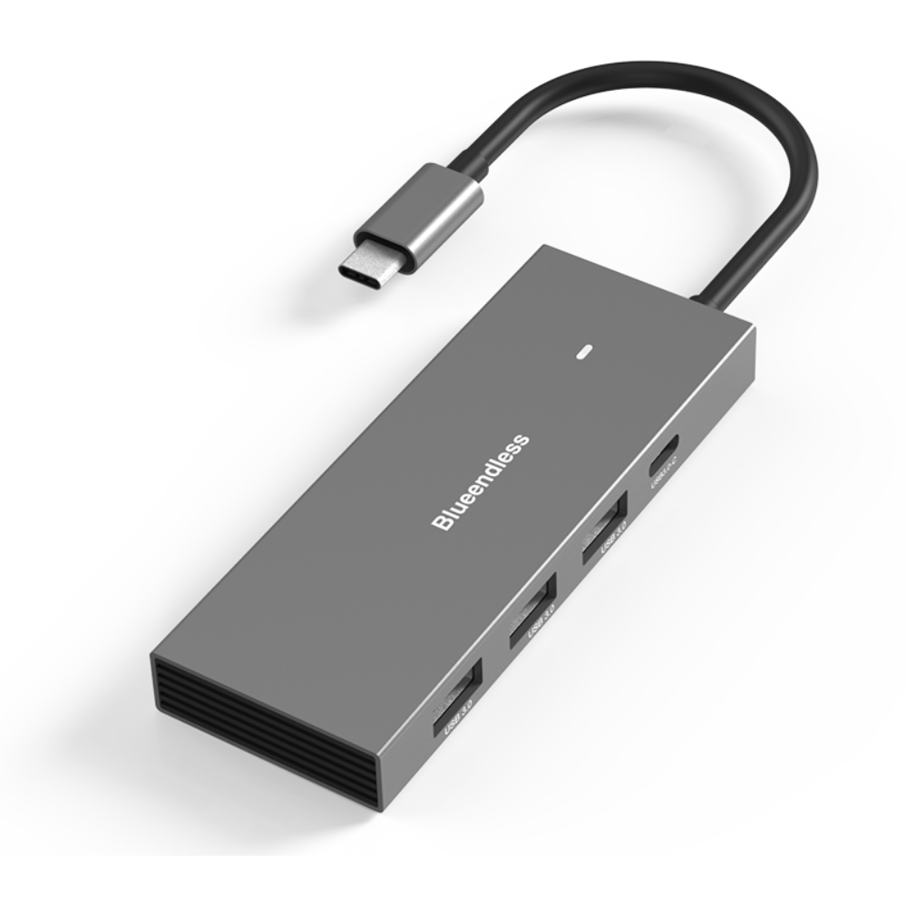 6in1 USB Hub Type C to HDTV 4K 60Hz+2*USB-A 3.0+USB-C 3.0+PD 100W+RJ45 1000Mbps