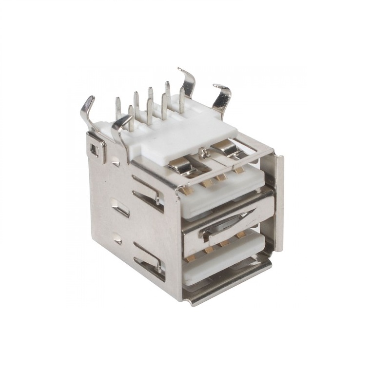 Double USB Type A Female Solder Jacks Connector PCB Socket (Pack of 5)