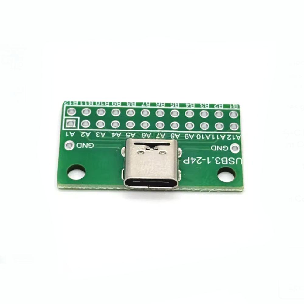 USB 3.1 Female Socket Type C Connector 24 Pins Breakout PCB Board