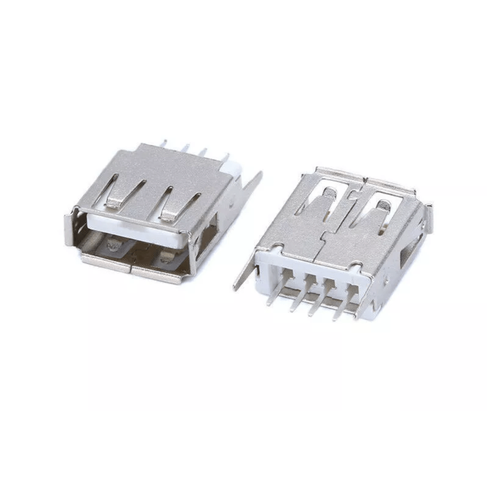 USB Female 2.0 Type A 13.7mm Straight Pinout – 10 Pcs