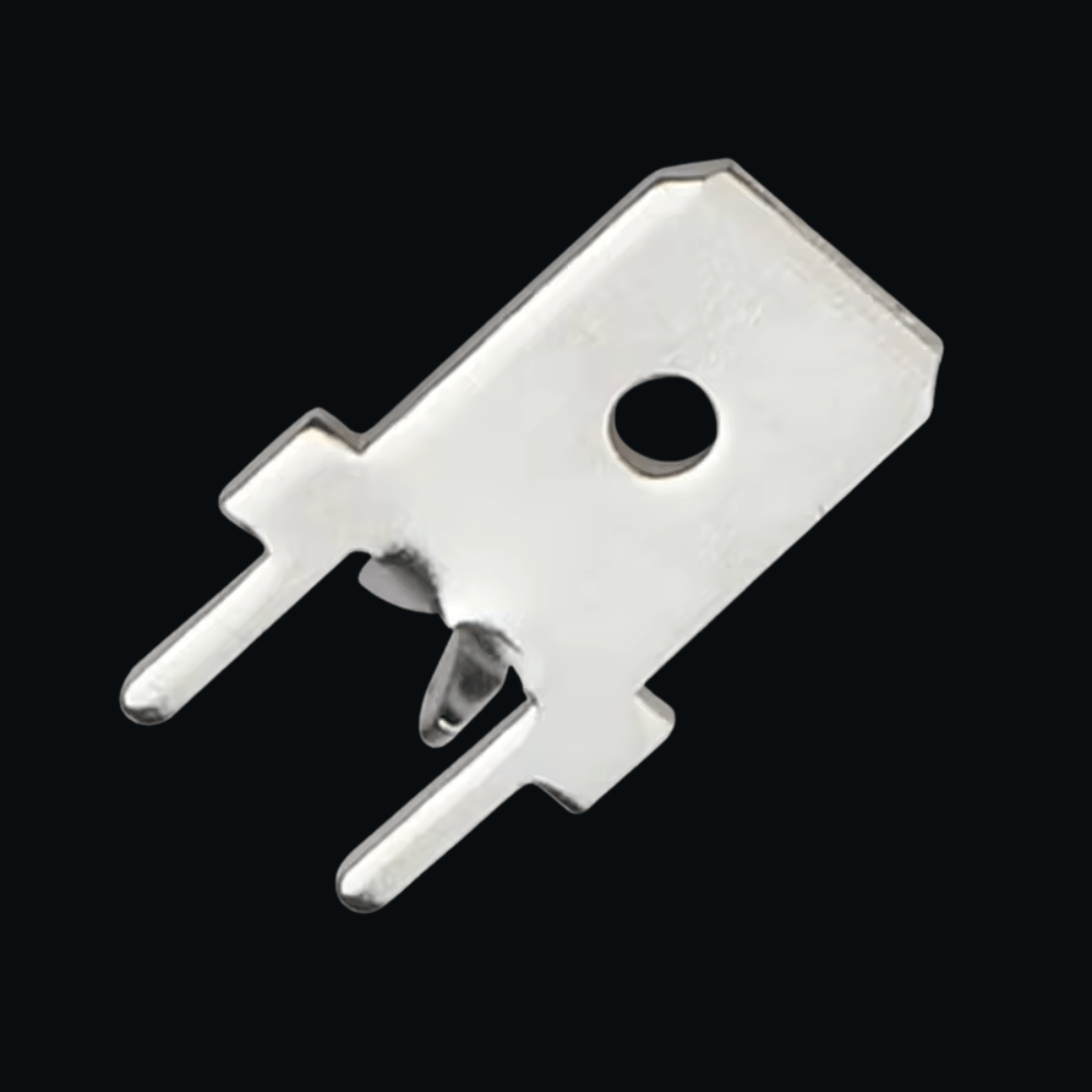 DJ6111-6.3mm Tin-Plated Brass Inserts Plug Circuit Board Solder Terminal PCB Solder Lug (Pack of 25)